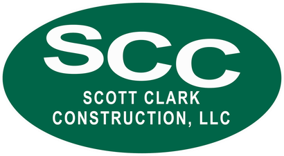 Green oval logo with white text: SCC, Scott Clark Construction, LLC.