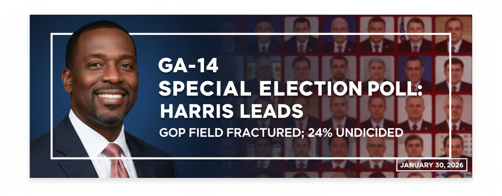 Coming February 2, 2026
Georgia Congressional
District 14
New topline results and crosstabs for the Congressional District 14 race.