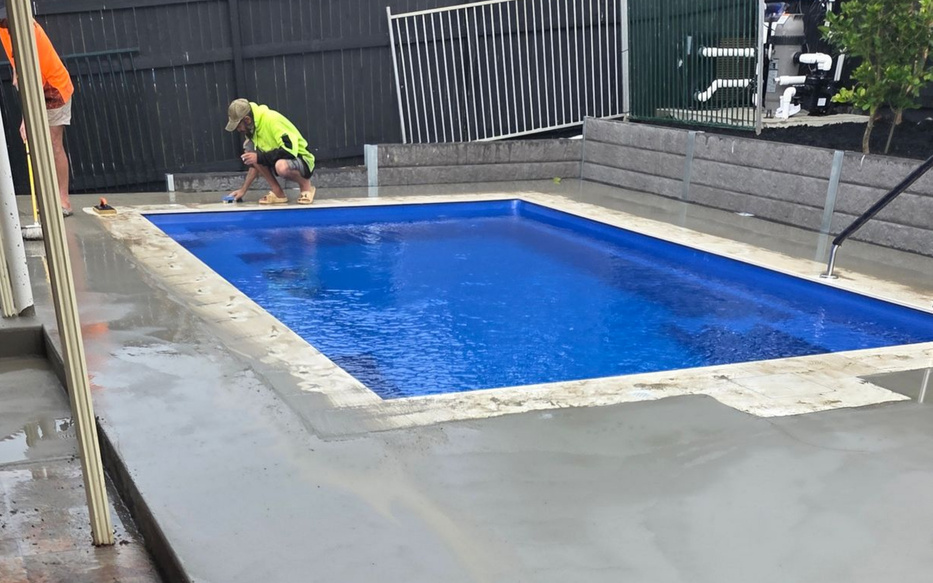 Pool surround concrete pumping