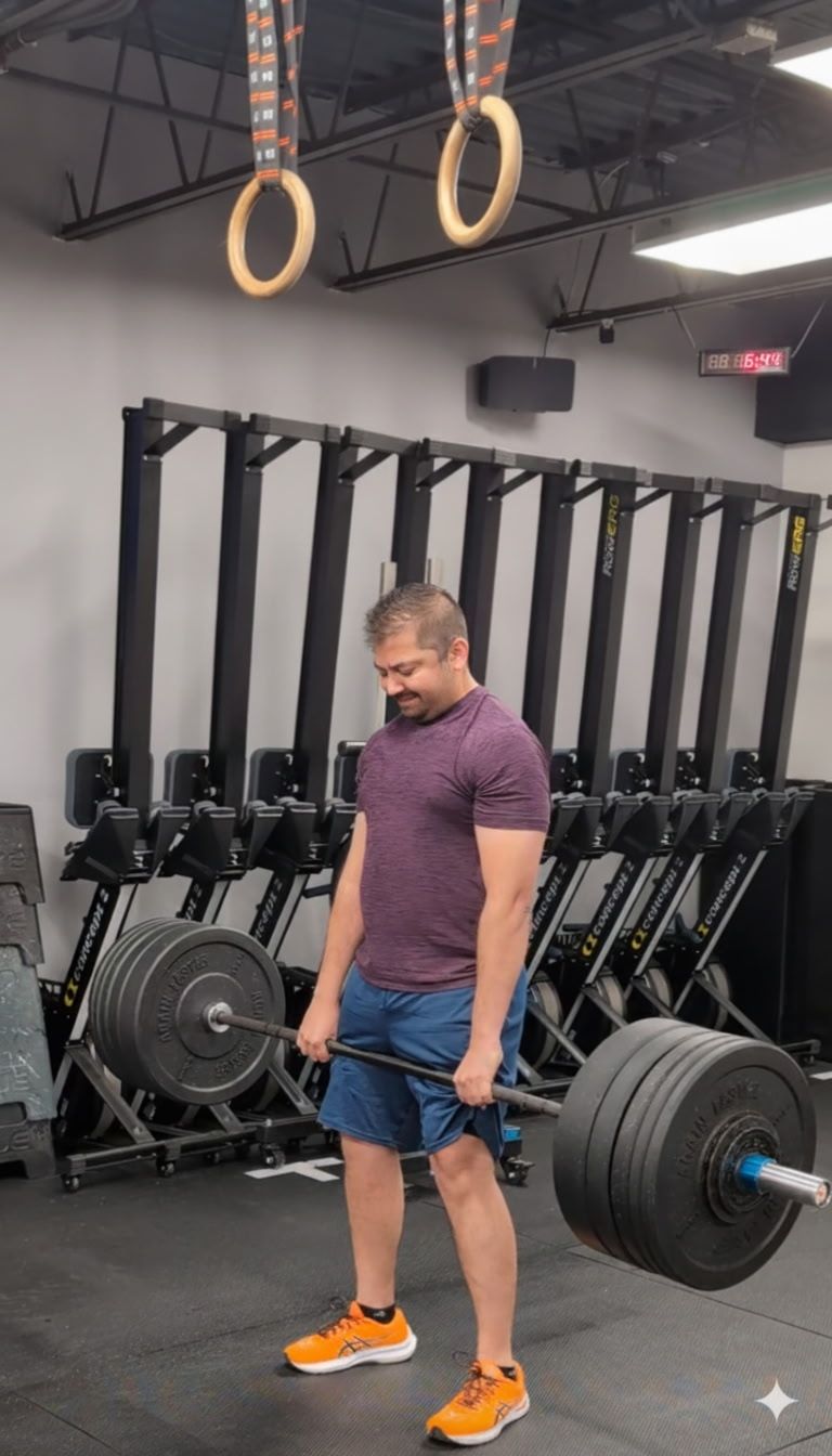 CrossFit Secaucus member Dipen training at the gym, Father's Day member story