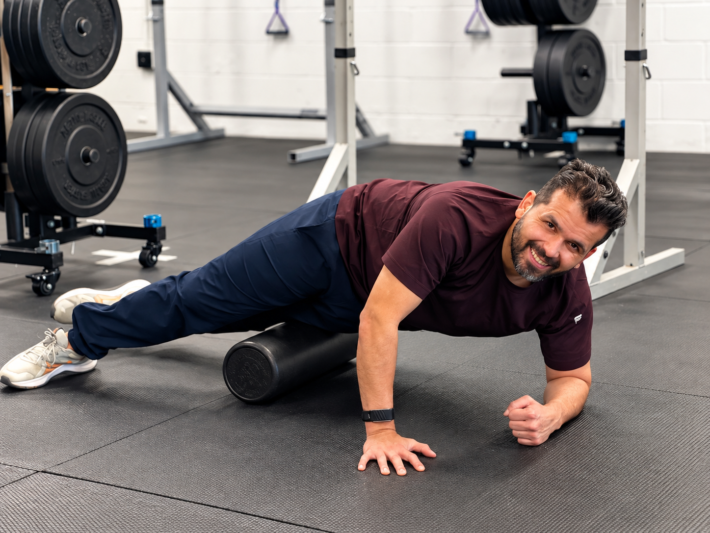 Adult doing a squat warm-up at CrossFit Secaucus in Secaucus NJ