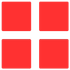 Four red squares arranged in a two-by-two grid with rounded corners.