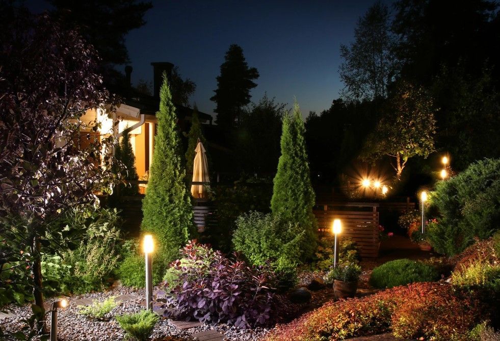 Derbyshire Electrical Specialists garden lighting installed for a property in Derby