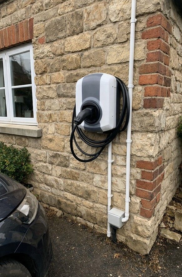 Home EV charger installed at an Ashbourne, Derbyshire property by Derbyshire Electrical Specialists