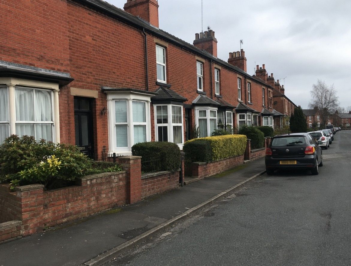 Victorian terraced housing in Swadlincote typical of properties served by Derbyshire Electrical Specialists