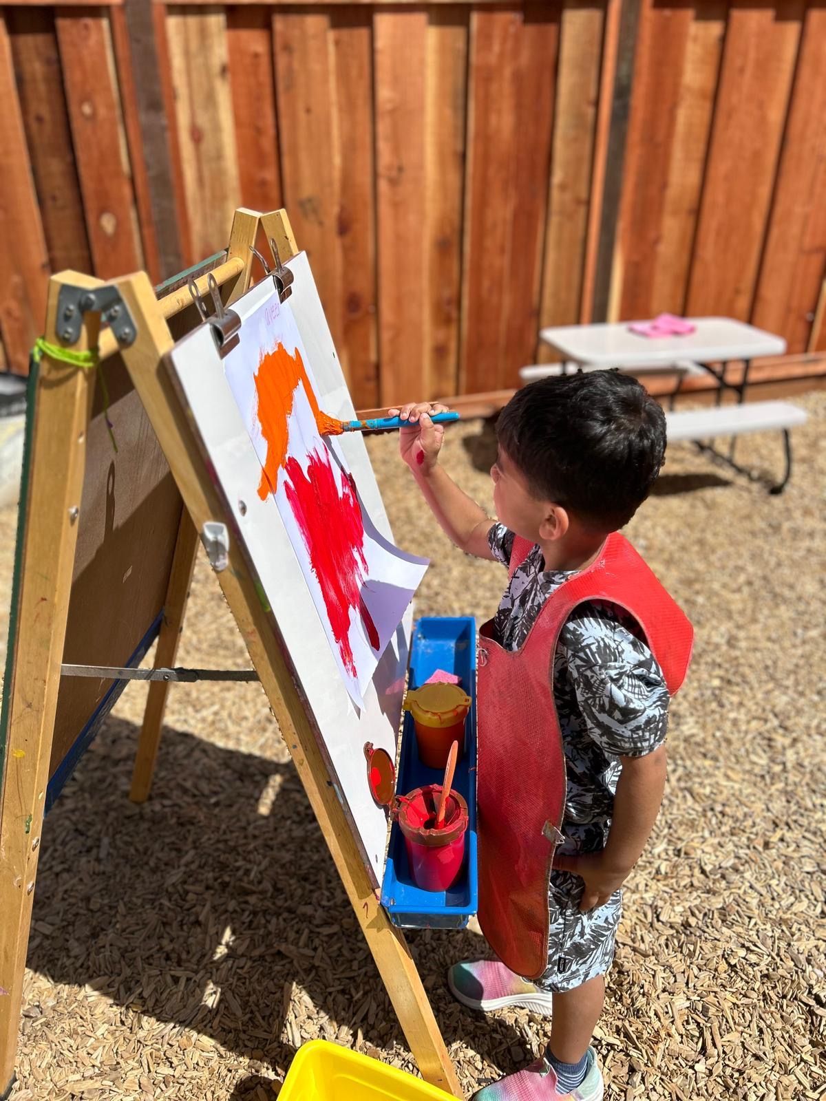 Montessori child working in the classroom