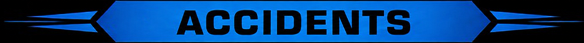 Blue Accident Banner With Arrows on a Dark Background