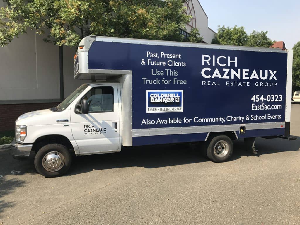 Rich Cazneaux Real Estate Group Moving Truck - Available for Past, Present and Future Clients
