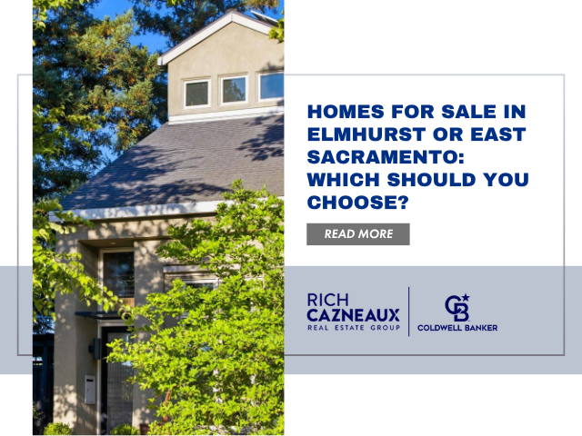 Front door of Elmhurst home obscured by foliage with blog title and Rich Cazneaux branding.