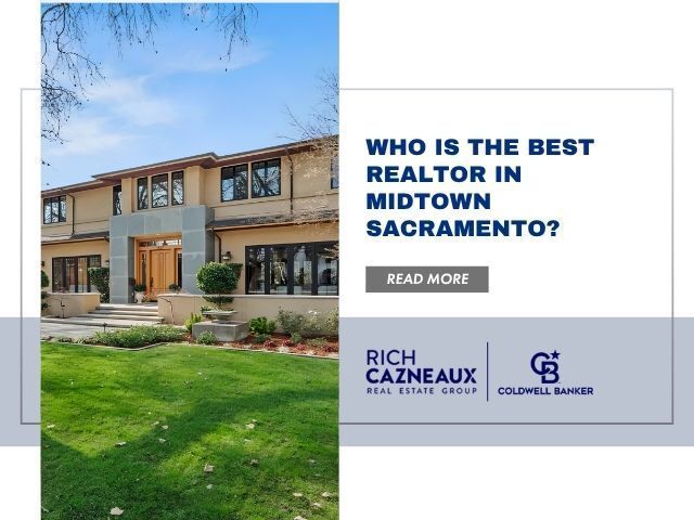 Home with front porch and lawn; blog cover reads, “Who Is the Best Realtor in East Sacramento, CA?”