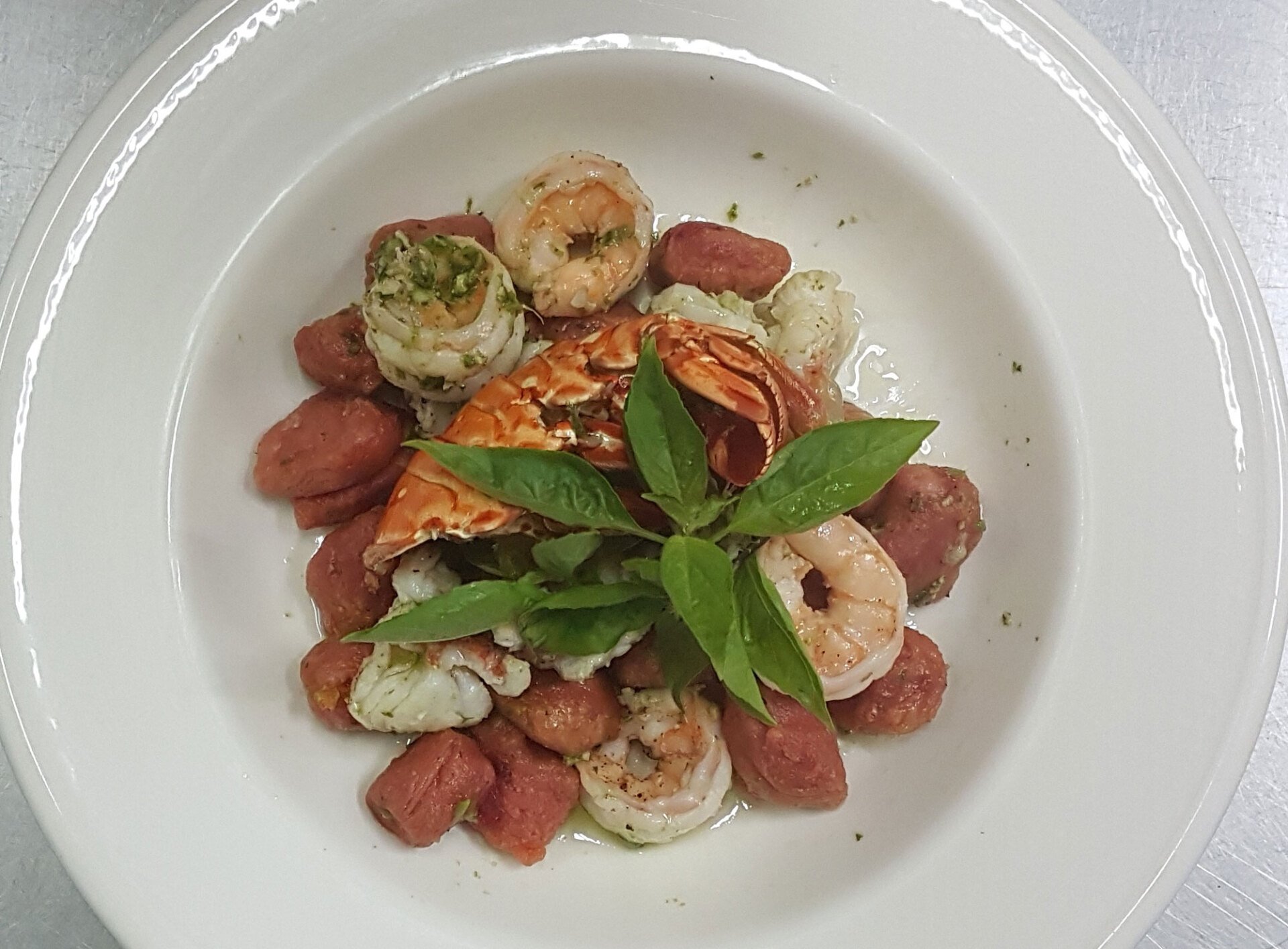 Caribbean Spiny Lobster with Beetroot Gnocchi