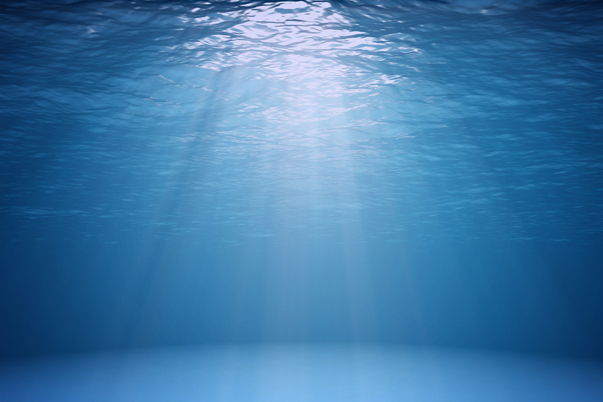 Light shining through the Ocean