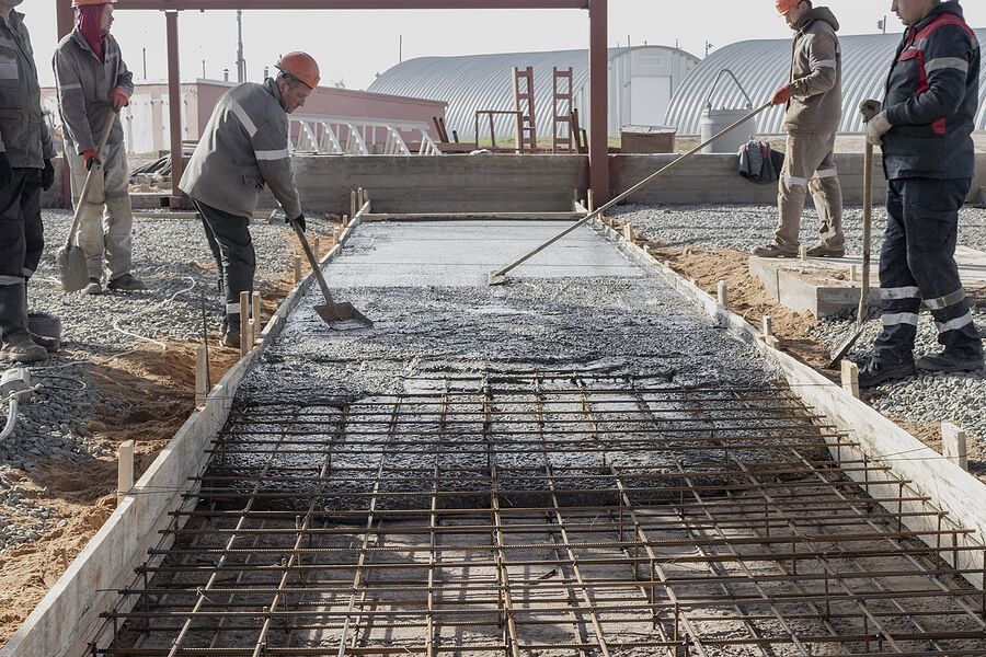 a group of men working on a construction site