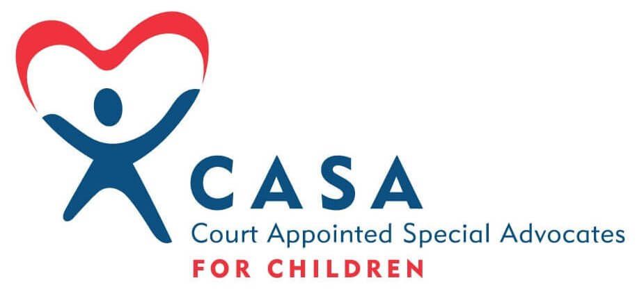 A logo for 40 years of champions casa for children