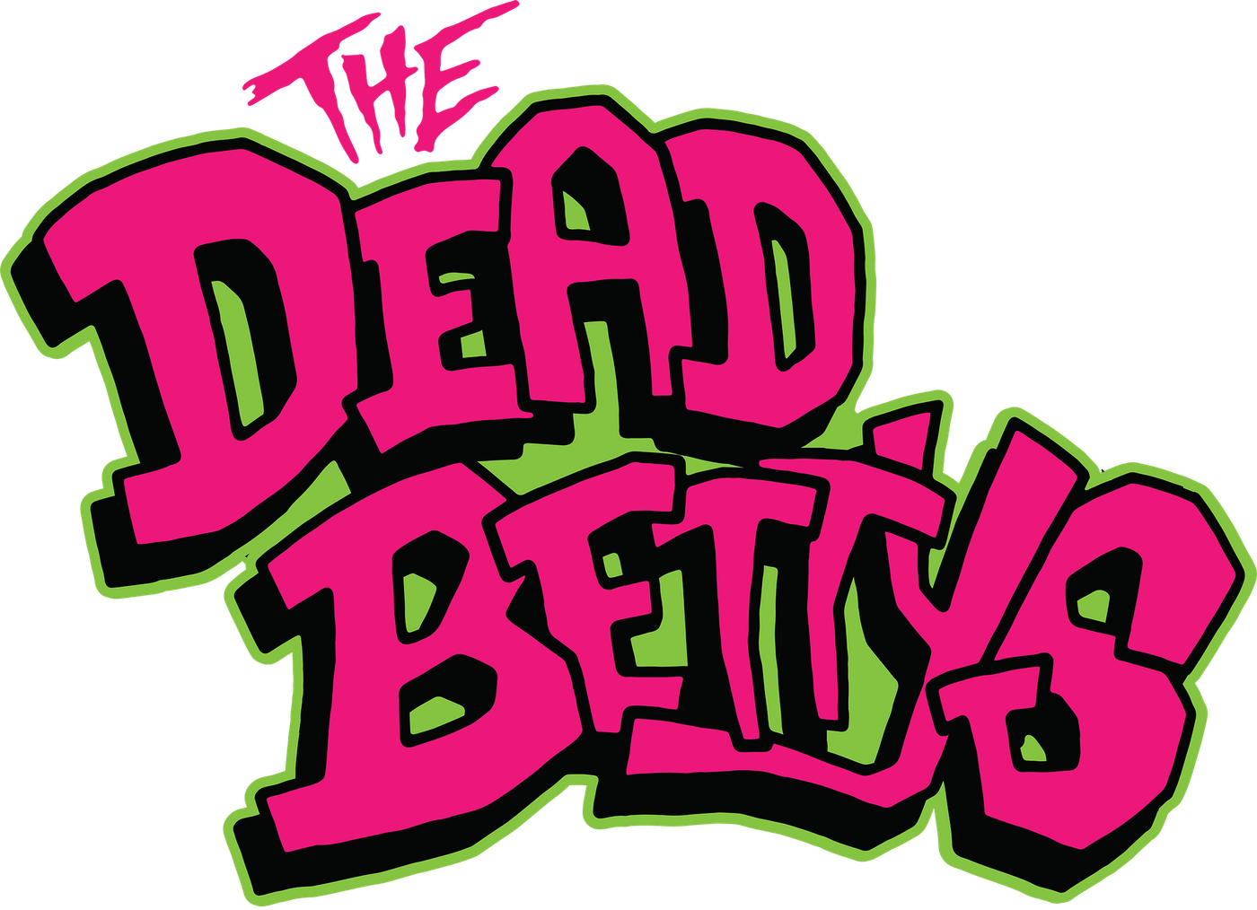 The Dead Bettys logo in pink and green.