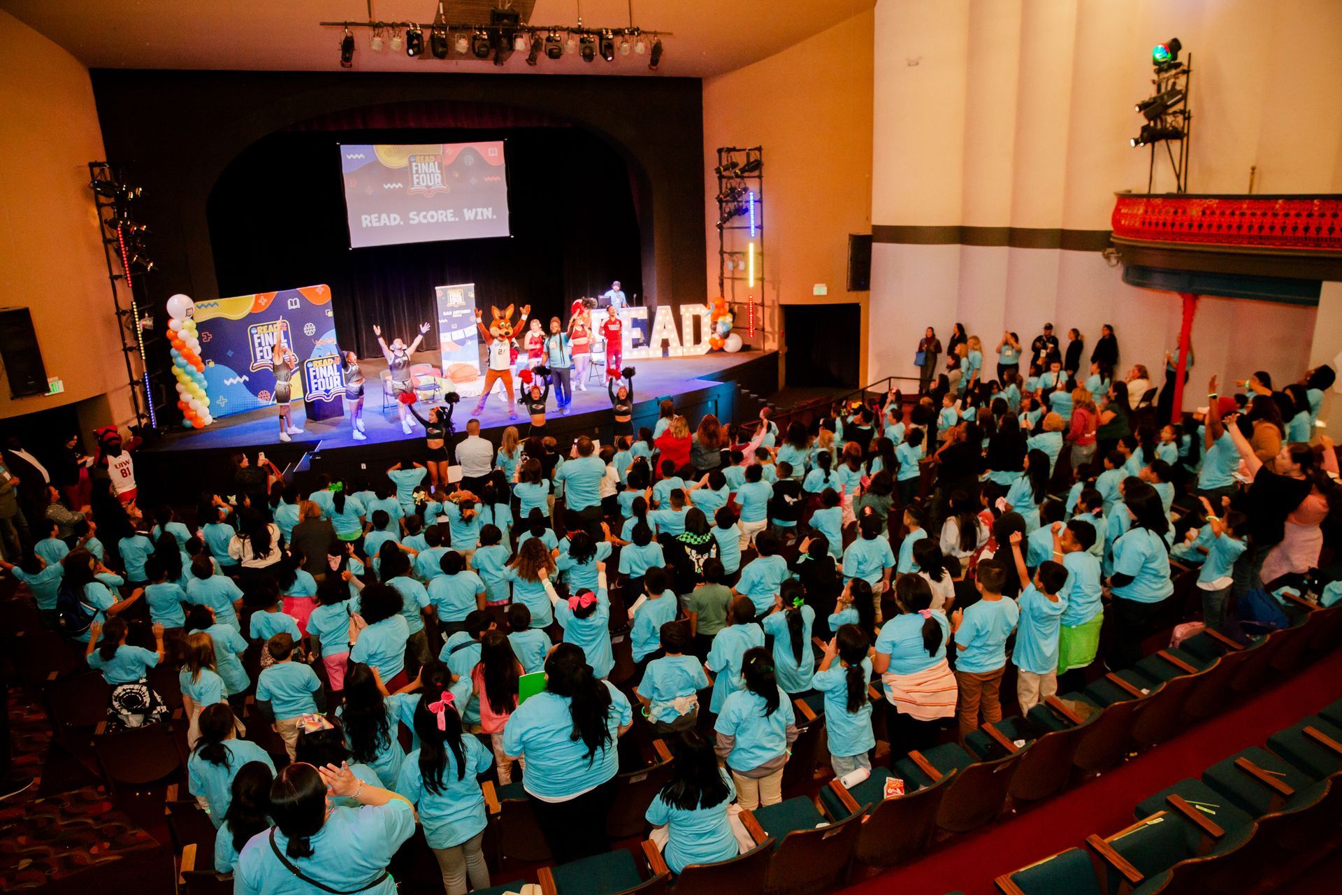 School Pep Rally with students
