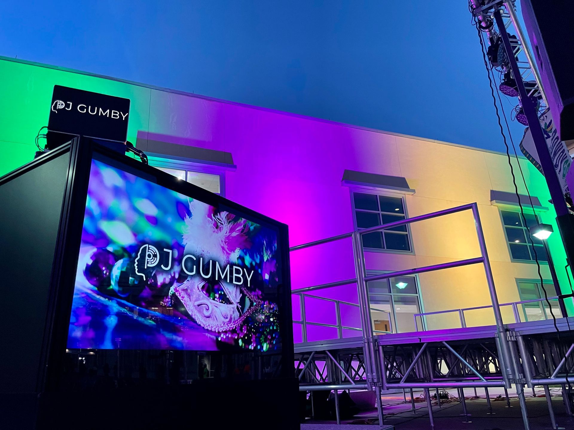 DJ Gumby DJ booth at corporate event