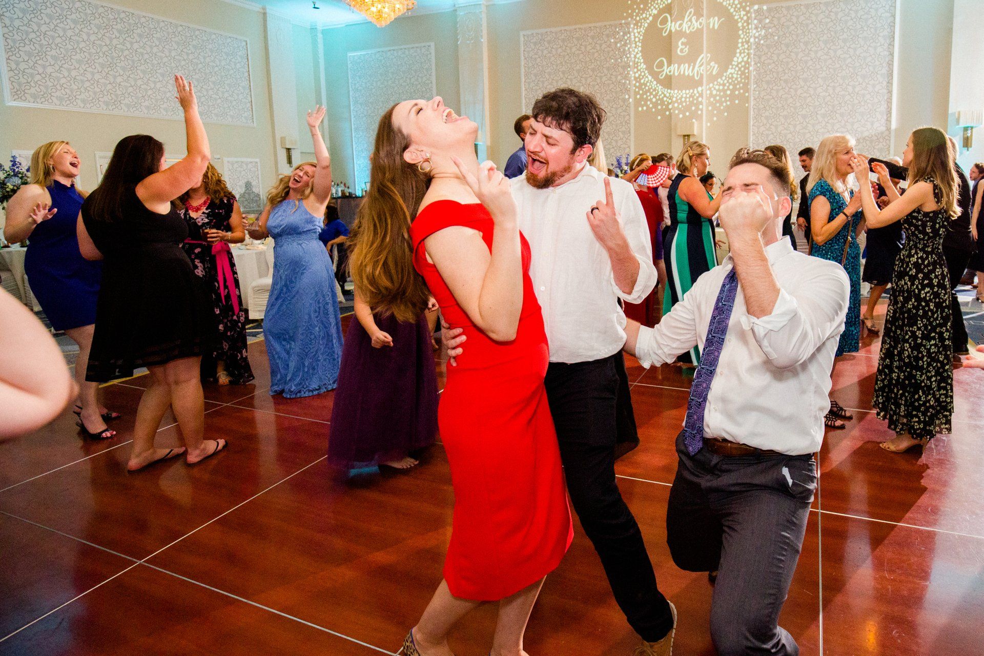 Wedding dance floor guests dancing