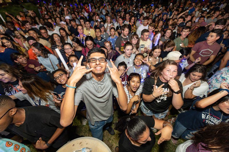 Midnight Lights School Event Crowd of Students