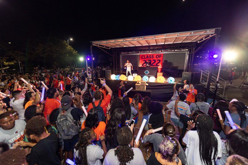 UTSA Midnight Lights Crowd of Students