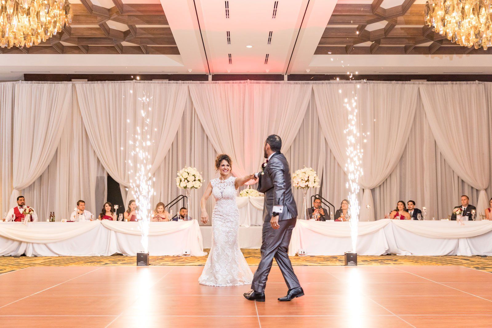 Couple dancing at wedding reception