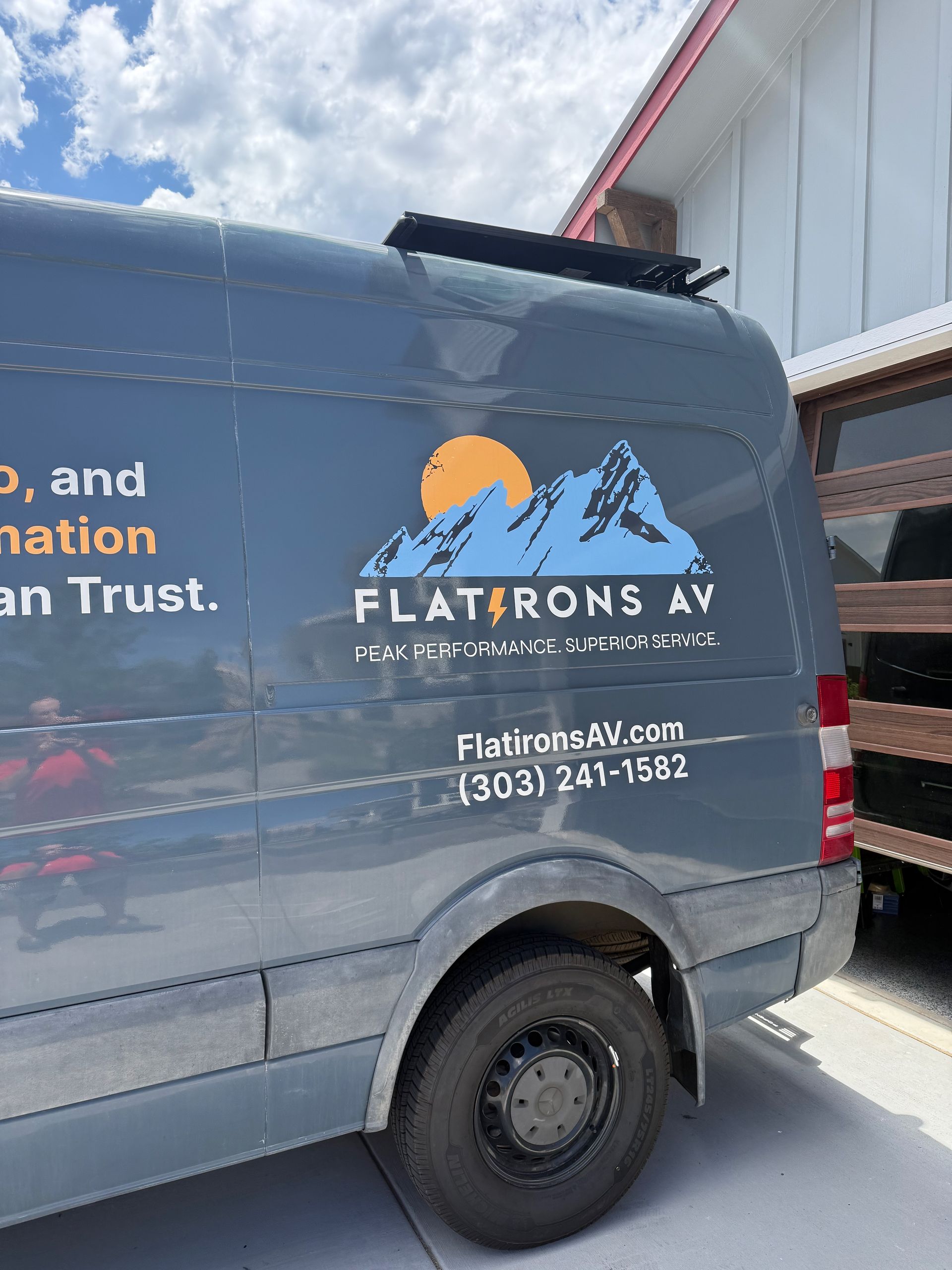 Gray van with 