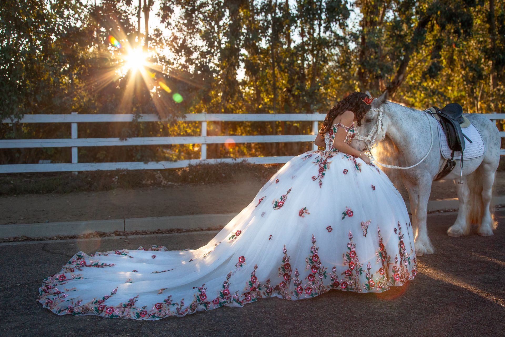 quinceañera photoshoot with horse in San Diego