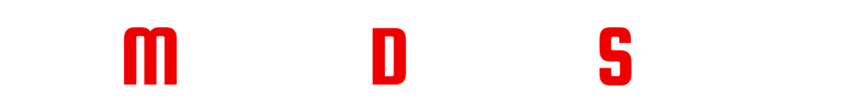 Red lowercase letters M, D, and S spaced across a white background.