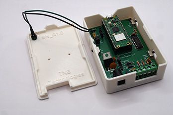SensorNode custom enclosure open with SensorNode exposed