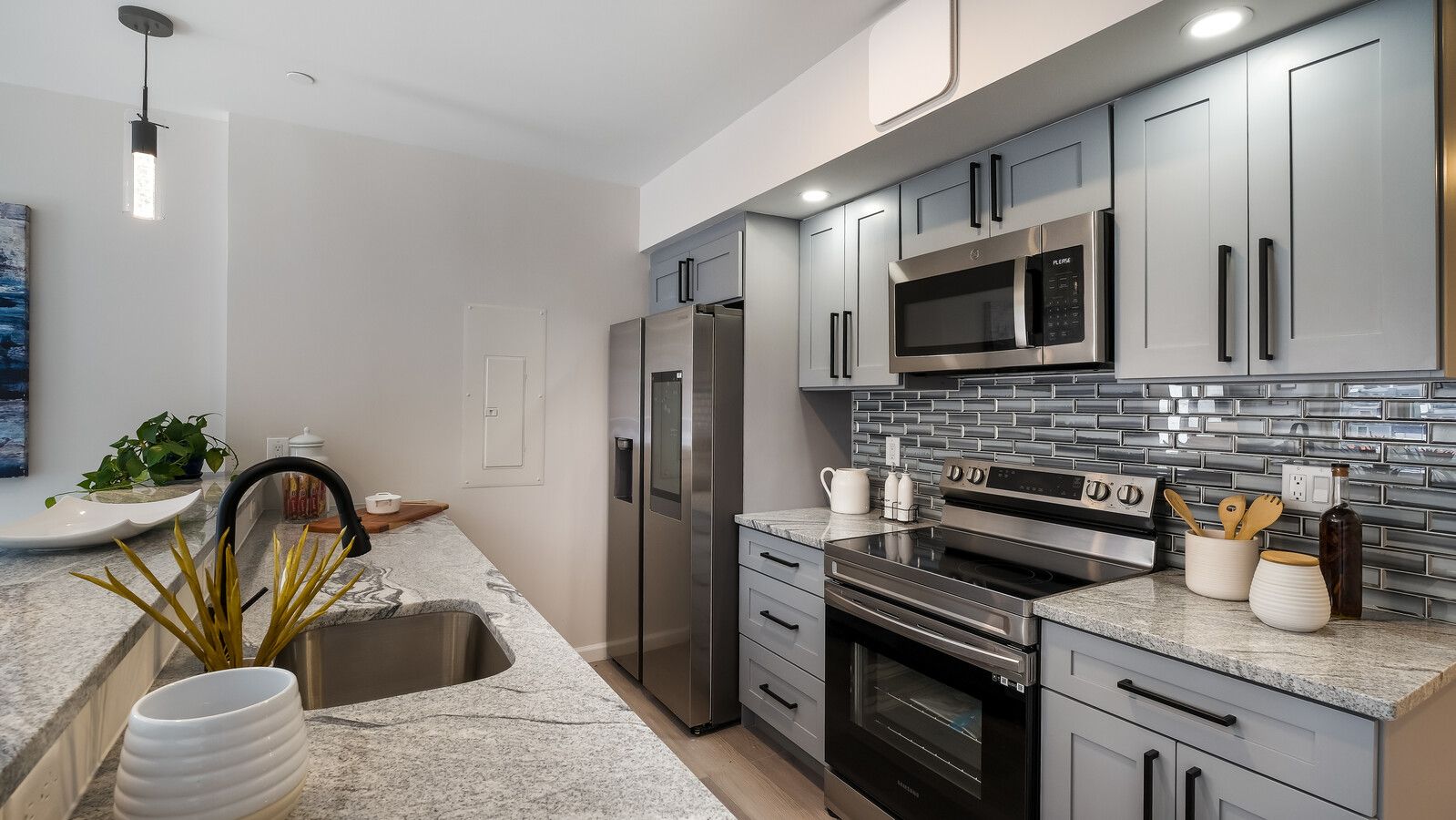 The Baldwin - living room kitchen