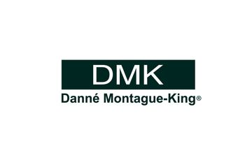 DMK Danné Montague-King logo in dark green and white