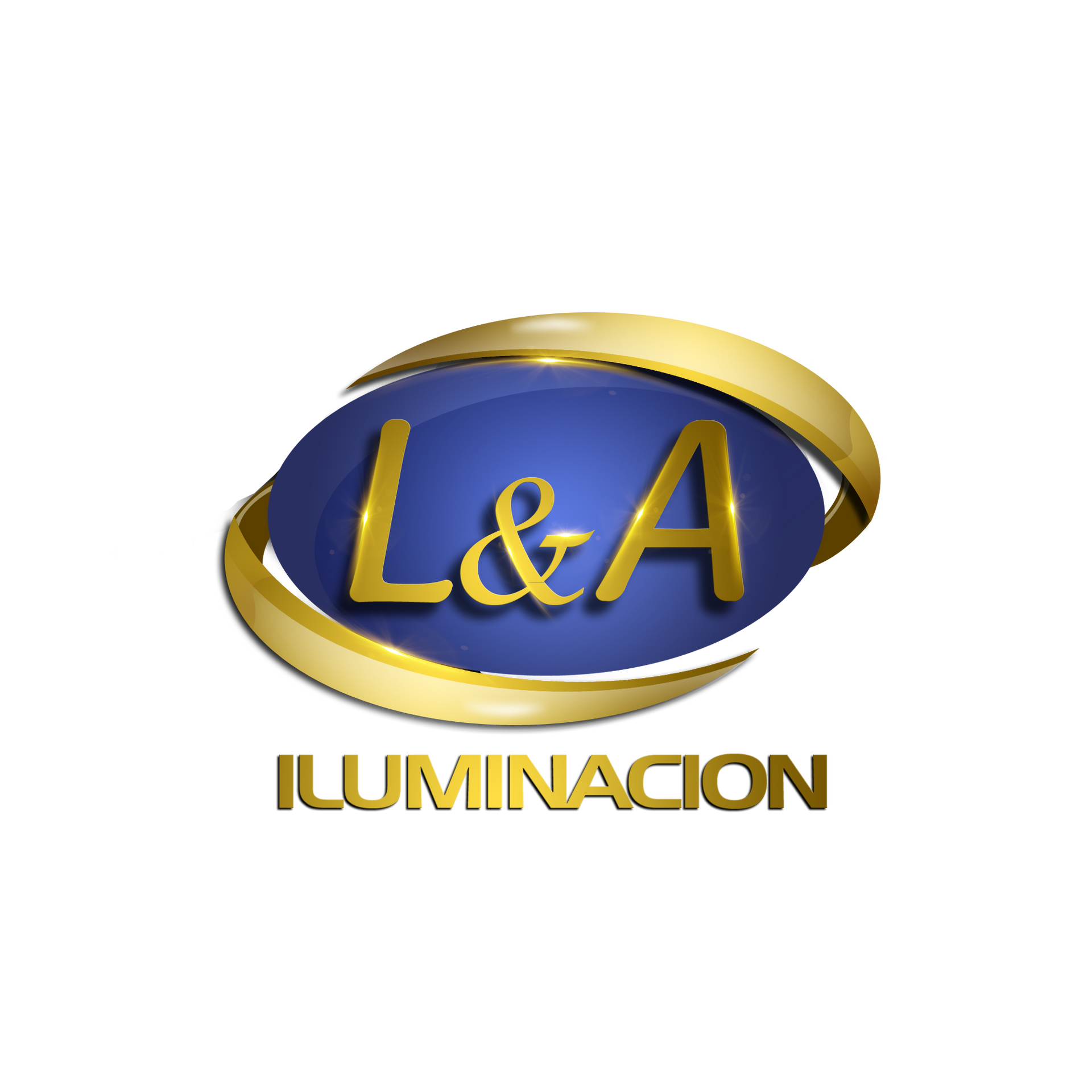 Logo with gold accents and the letters 