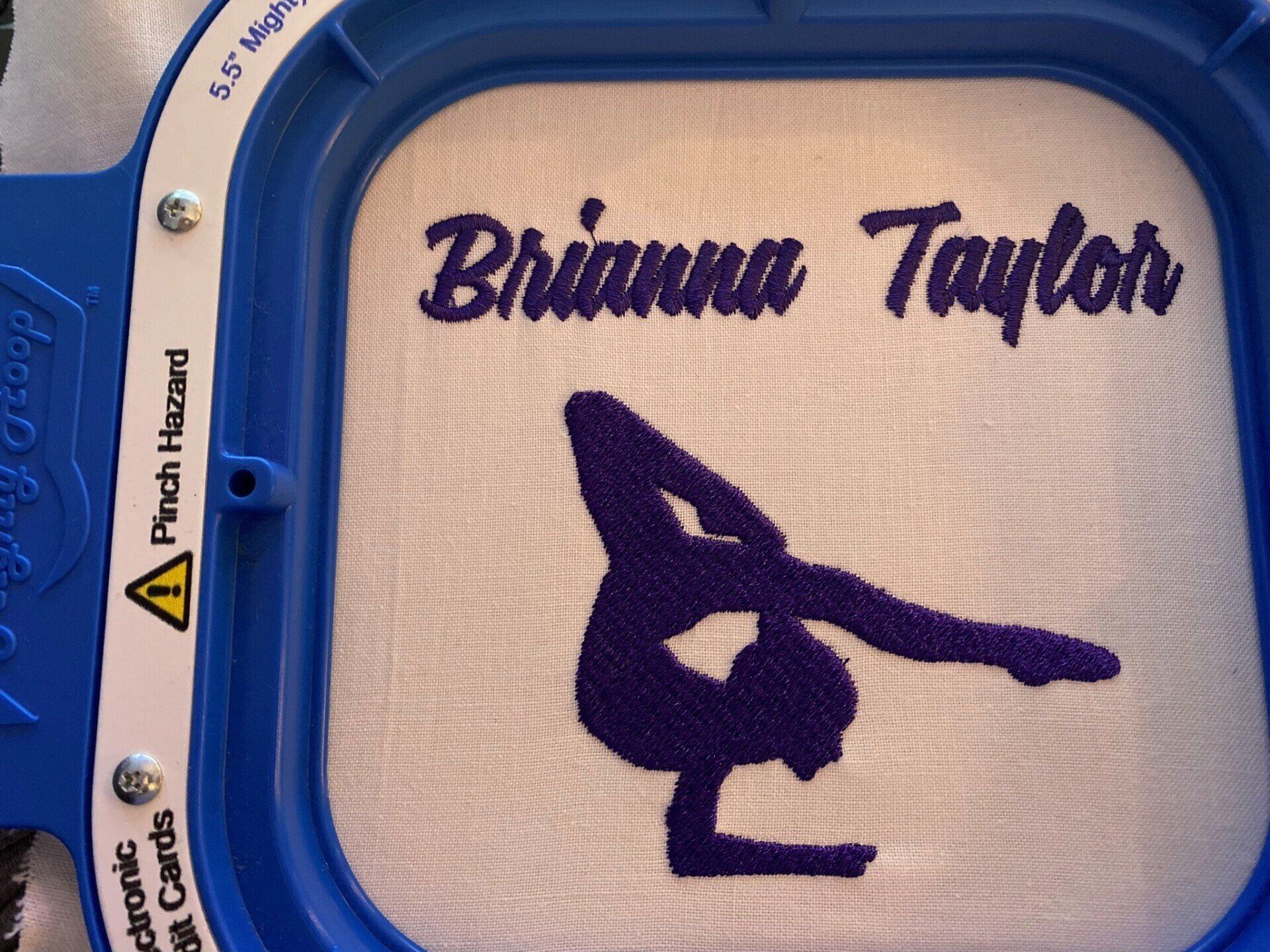 A picture of a gymnast with the name brianna taylor on it