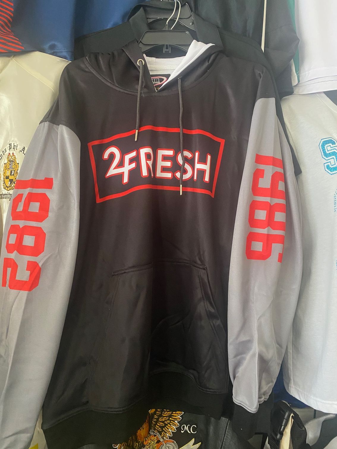 A hoodie with the word 2fresh on it