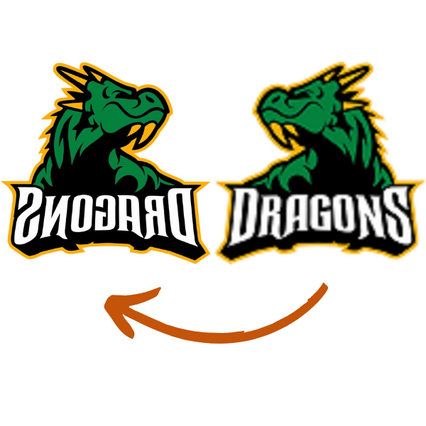 Two green dragons with the words dragons on them