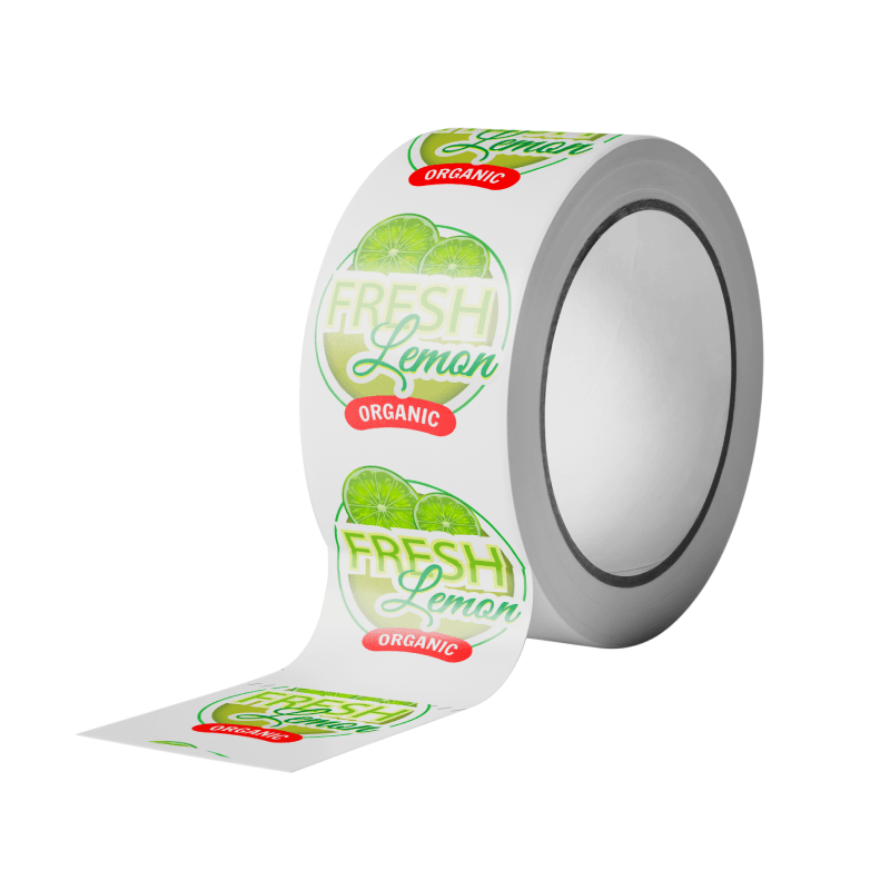 A roll of tape that says fresh lemon organic on it