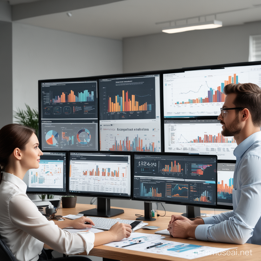 Personas al frente de monitores de computadora analizando datos sobre personalización en marketing.