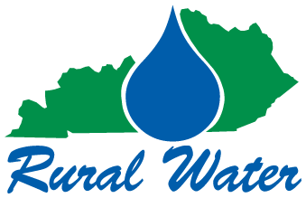 Rural Water logo with green map silhouette and blue water droplet icon