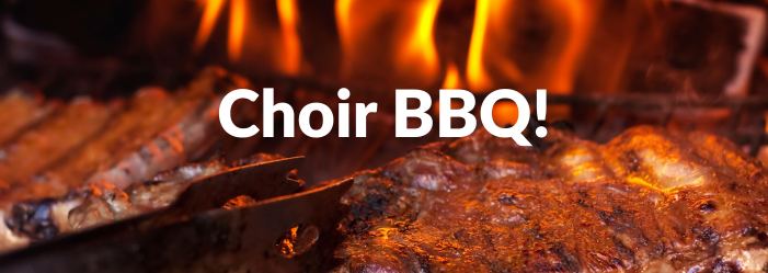 A choir bbq is postponed until sept 22 due to ra