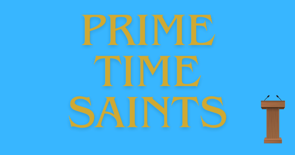 A poster for primetime saints ice cream social.