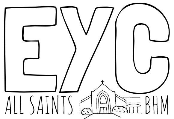 A black and white logo for eyc all saints bhm