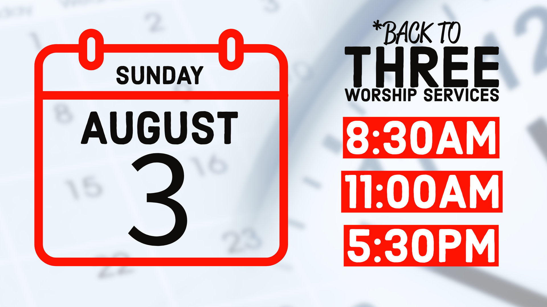 A poster for a summer sunday worship on june 4 and july 30