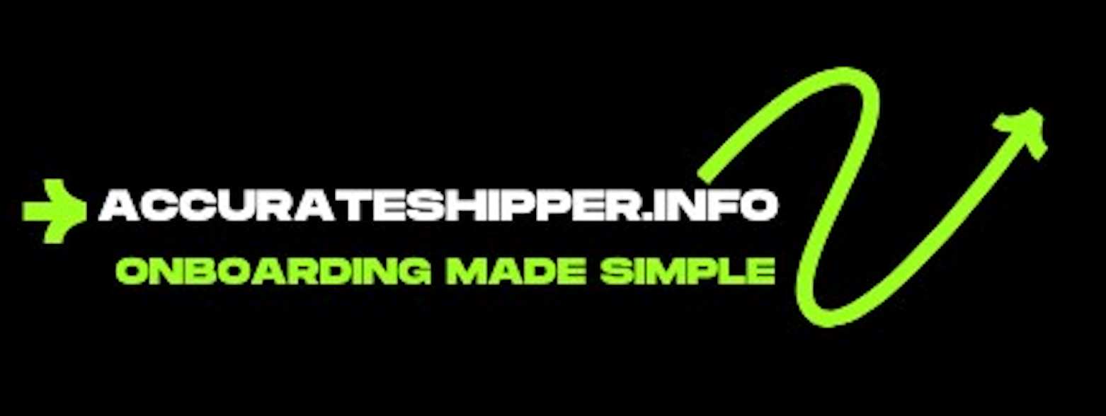 A logo for accurateshipper.info onboarding made simple