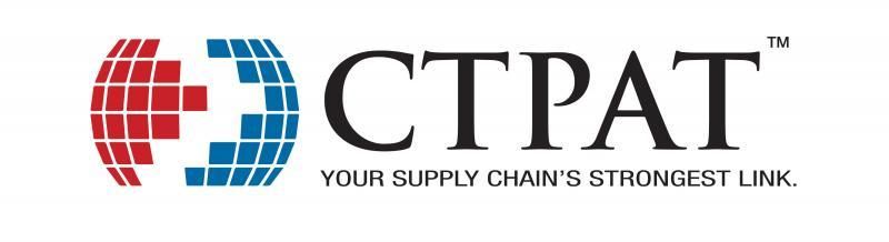 A logo for ctpat that says your supply chain is strongest link