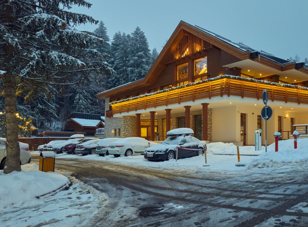 hotel building covered in snow