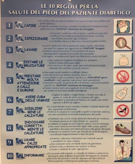 regole per il paziente diabetico