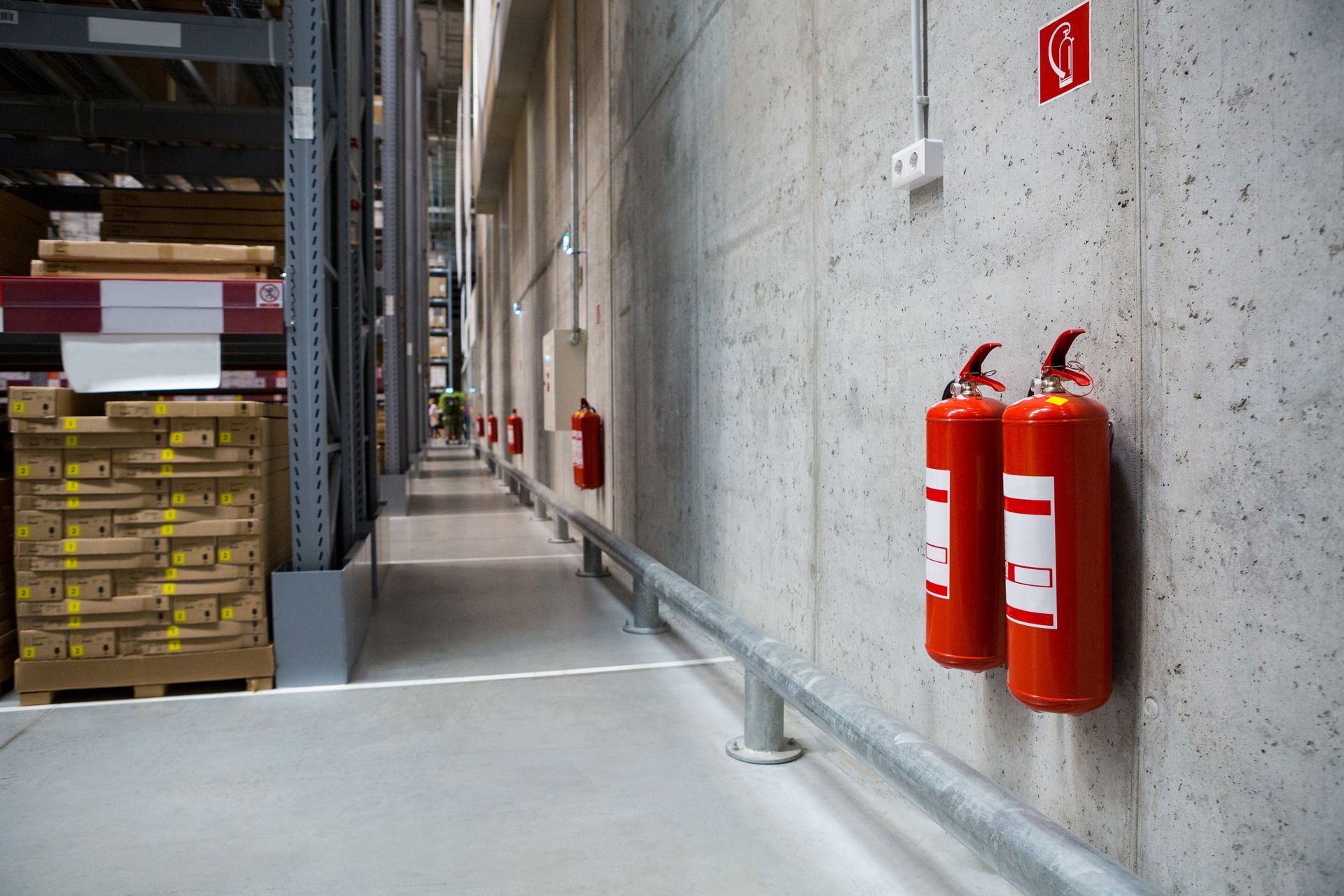 Lagerhalle Feuerlöscher