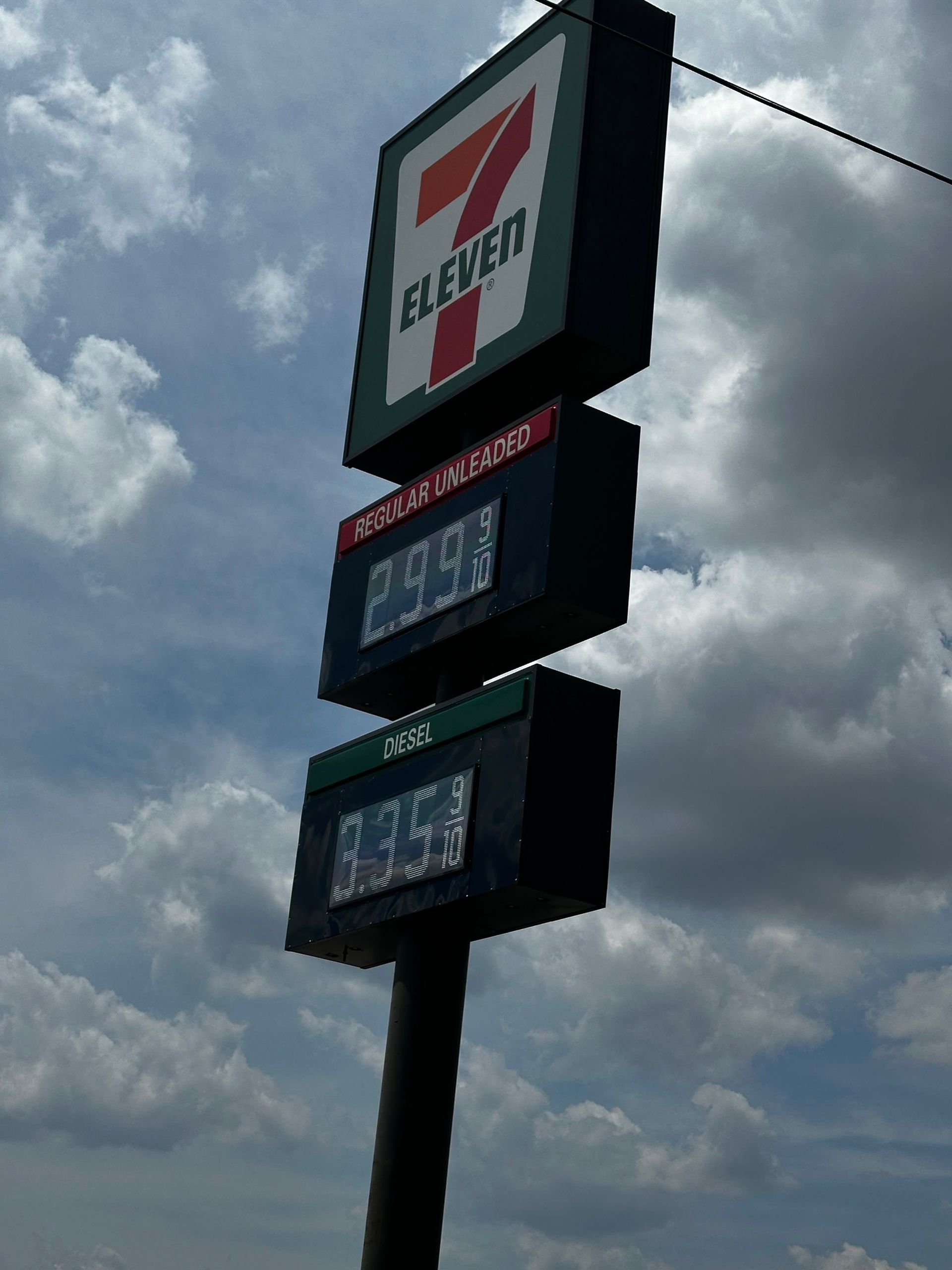 A 7 eleven sign with a price of 2.99