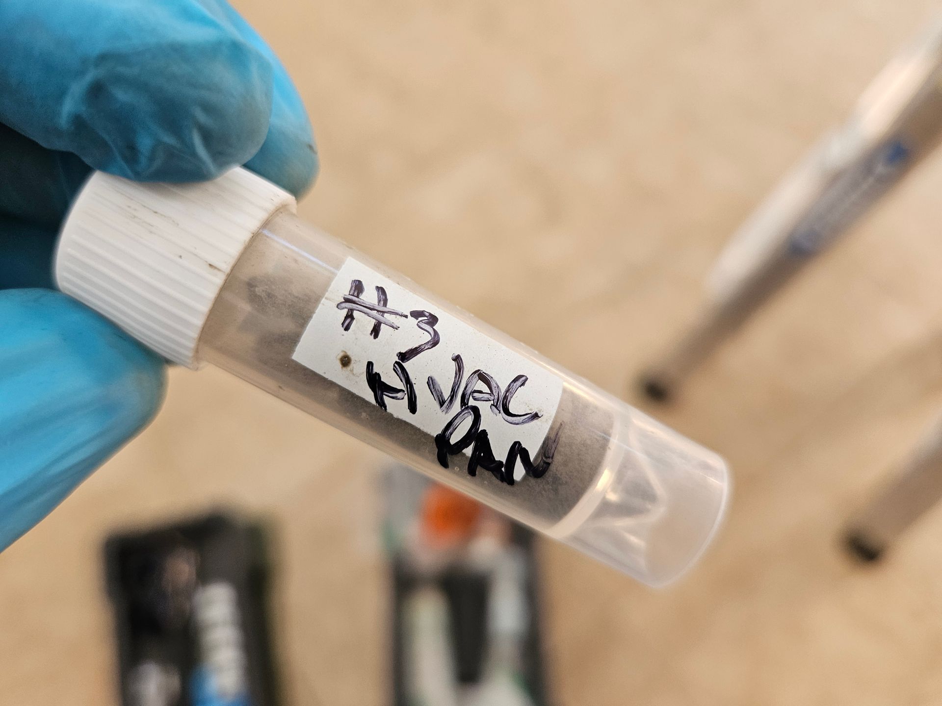 HVAC swab sample ready for the lab