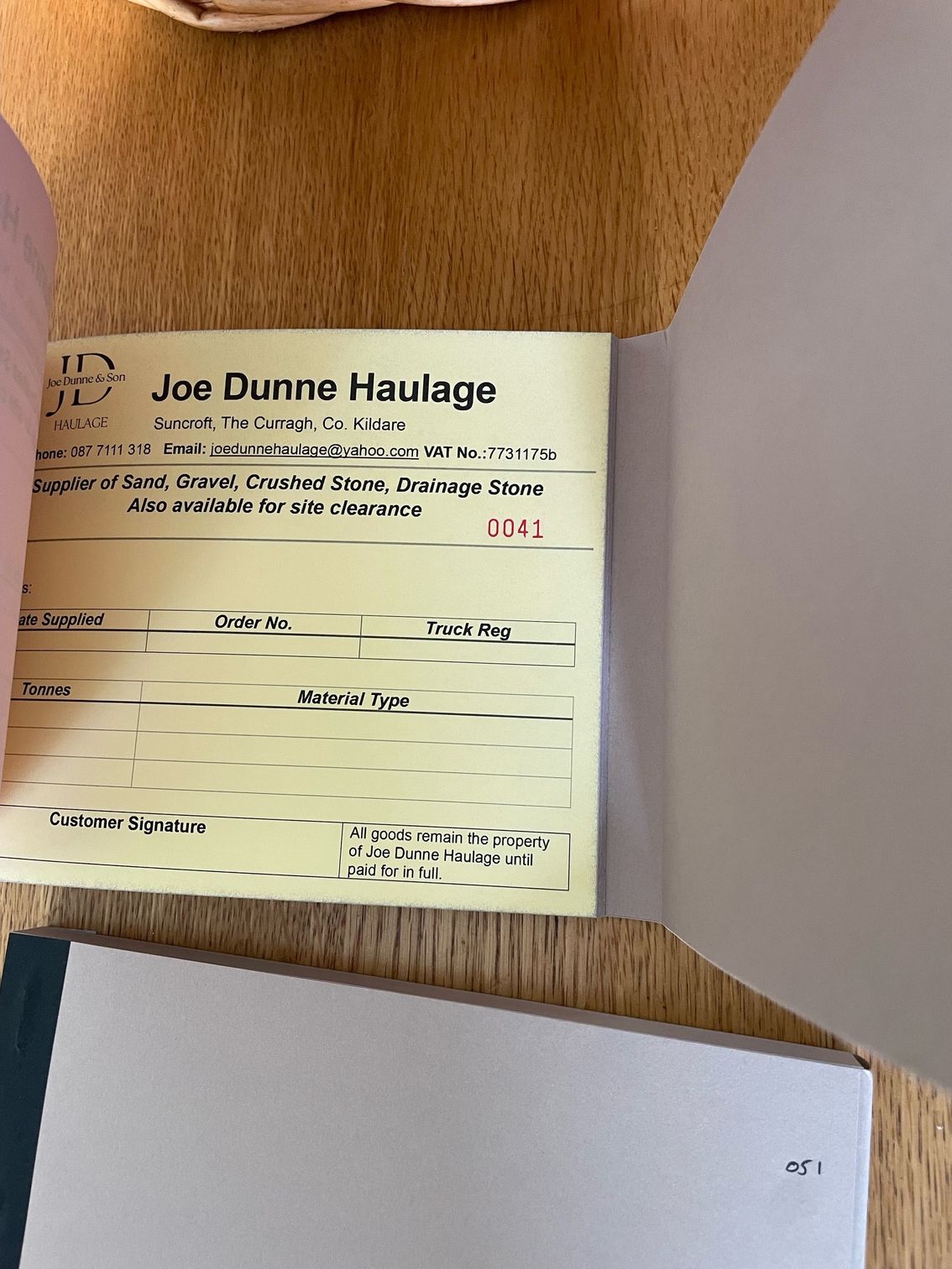 A4 Receipt Books, A4 Receipt Books Personalised Ireland